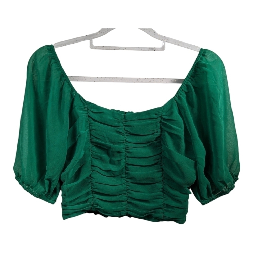 Altar'd State Puff Sleeve Crop Top Sz XS